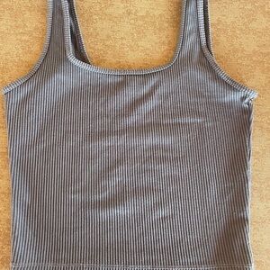 Hollister Charcoal Ribbed Tank Top